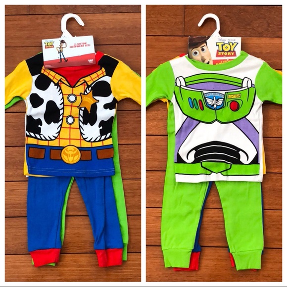 Disney Toy Story Toddler Boys Pajamas Long Sleeve 4 Piece 2 Sets Buzz Woody NWT